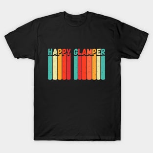 Vintage Happy Glamper - Glamping Camping Retro T-Shirt